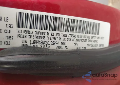 2006 Jeep Commander from USA, damaged, VIN 1J8HH48NX6C189274